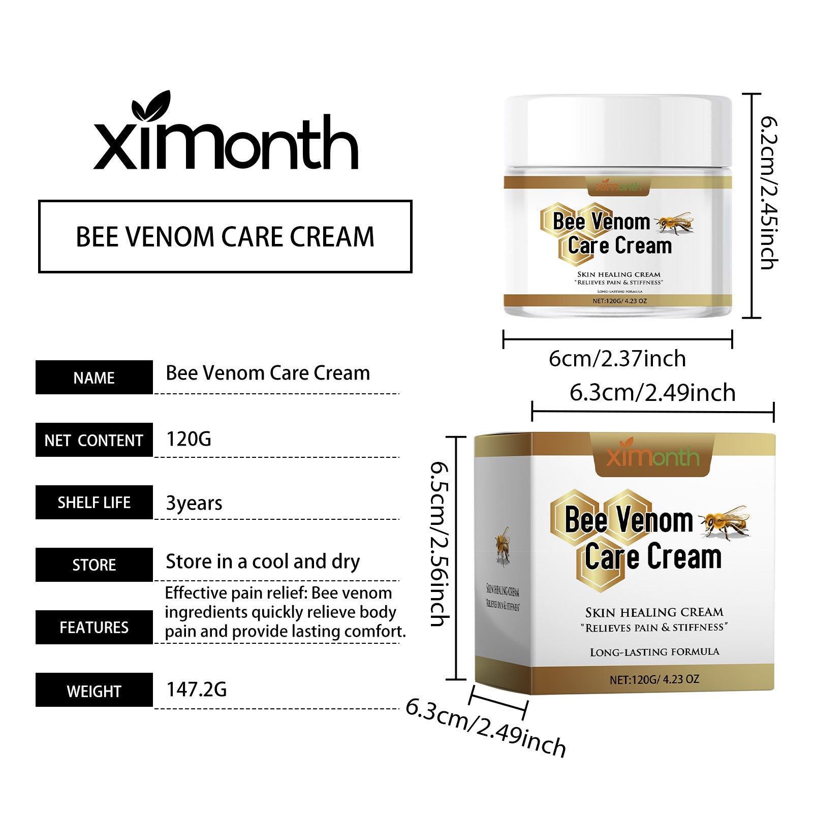 Bee Venom Care Cream；Bee Venom Skin Care Balm; Bee Venom Soothing Balm
