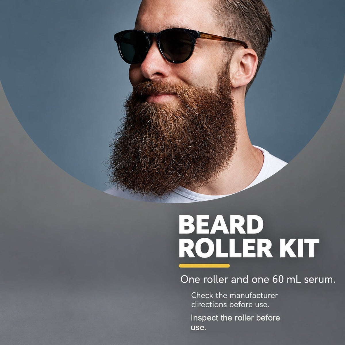 EAST MOON Beard Roller Kit with Rosemary & Ginger Serum — roller and serum set presentation