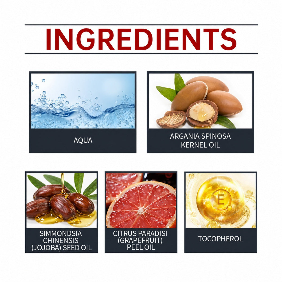 EAST MOON Argan Beard Oil with Grapefruit — ingredient panel