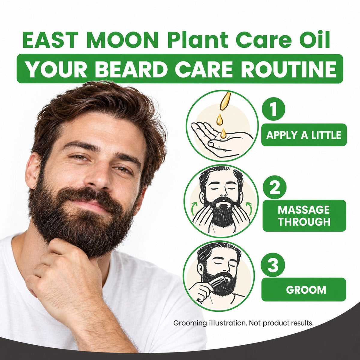 EAST MOON Beard Oil — beard softening and grooming illustration