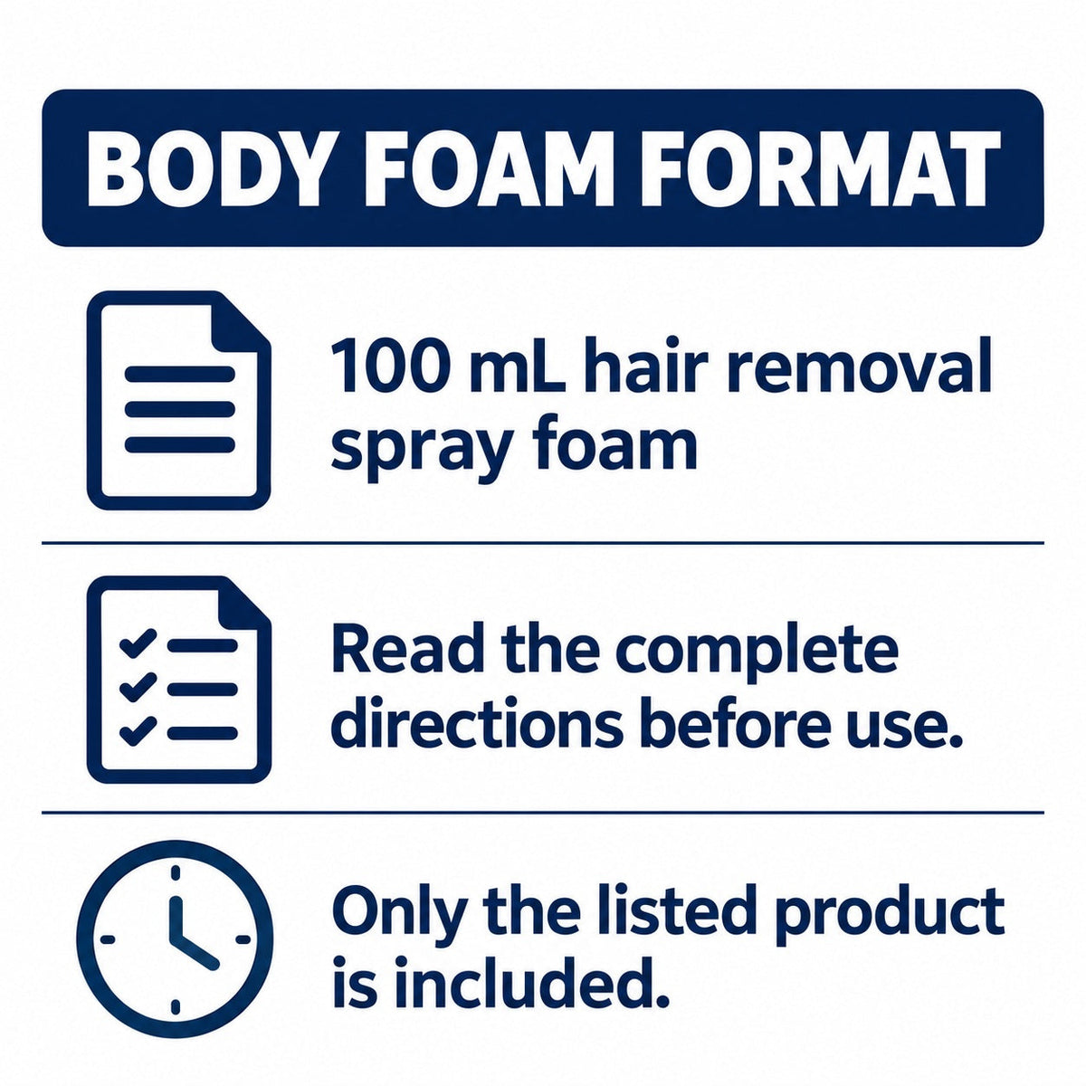 EAST MOON Hair Removal Spray Foam for Men — label and product selection information