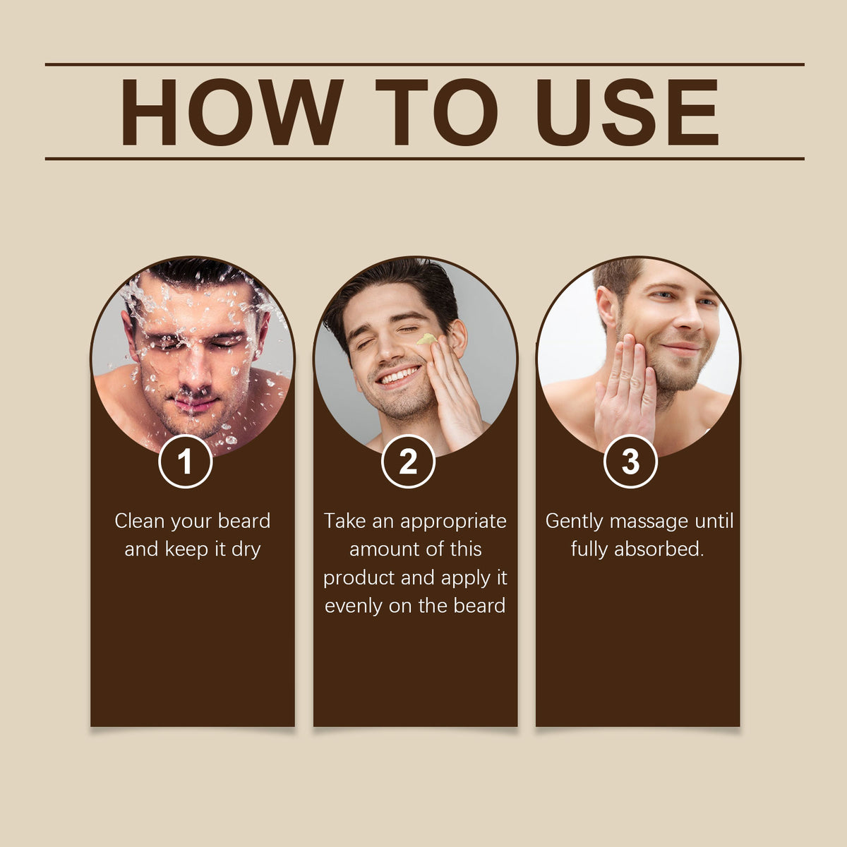 EAST MOON Vanilla Beard Balm with Beeswax — step-by-step application guide