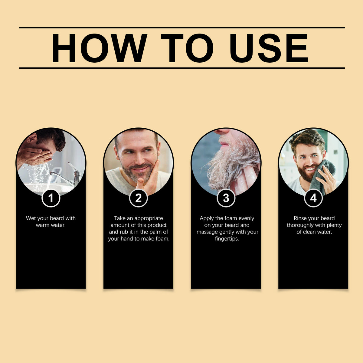 EAST MOON Beard Wash with Nettle & Aloe — step-by-step application guide