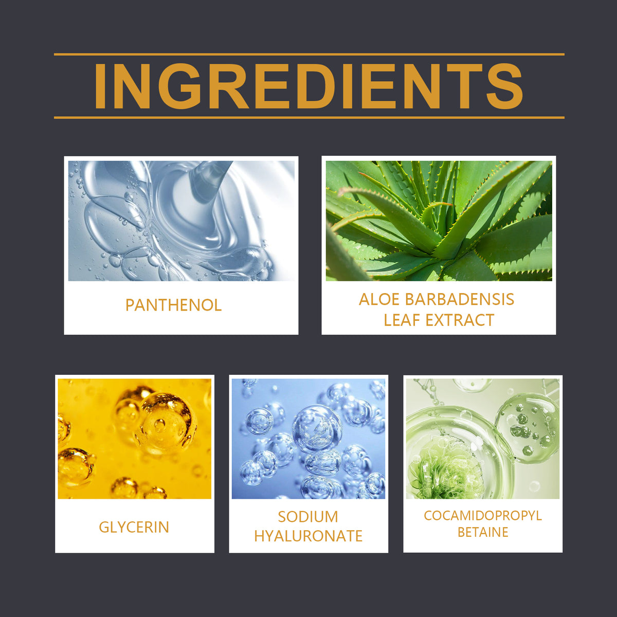 EAST MOON Aloe Shaving Foam for Men — ingredient panel