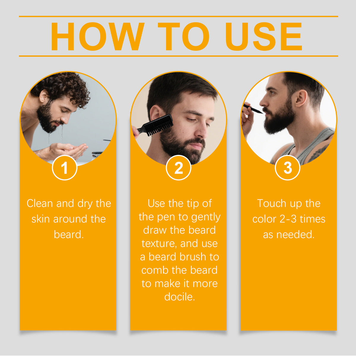 EAST MOON Black Beard Filler Pen & Brush — step-by-step application guide