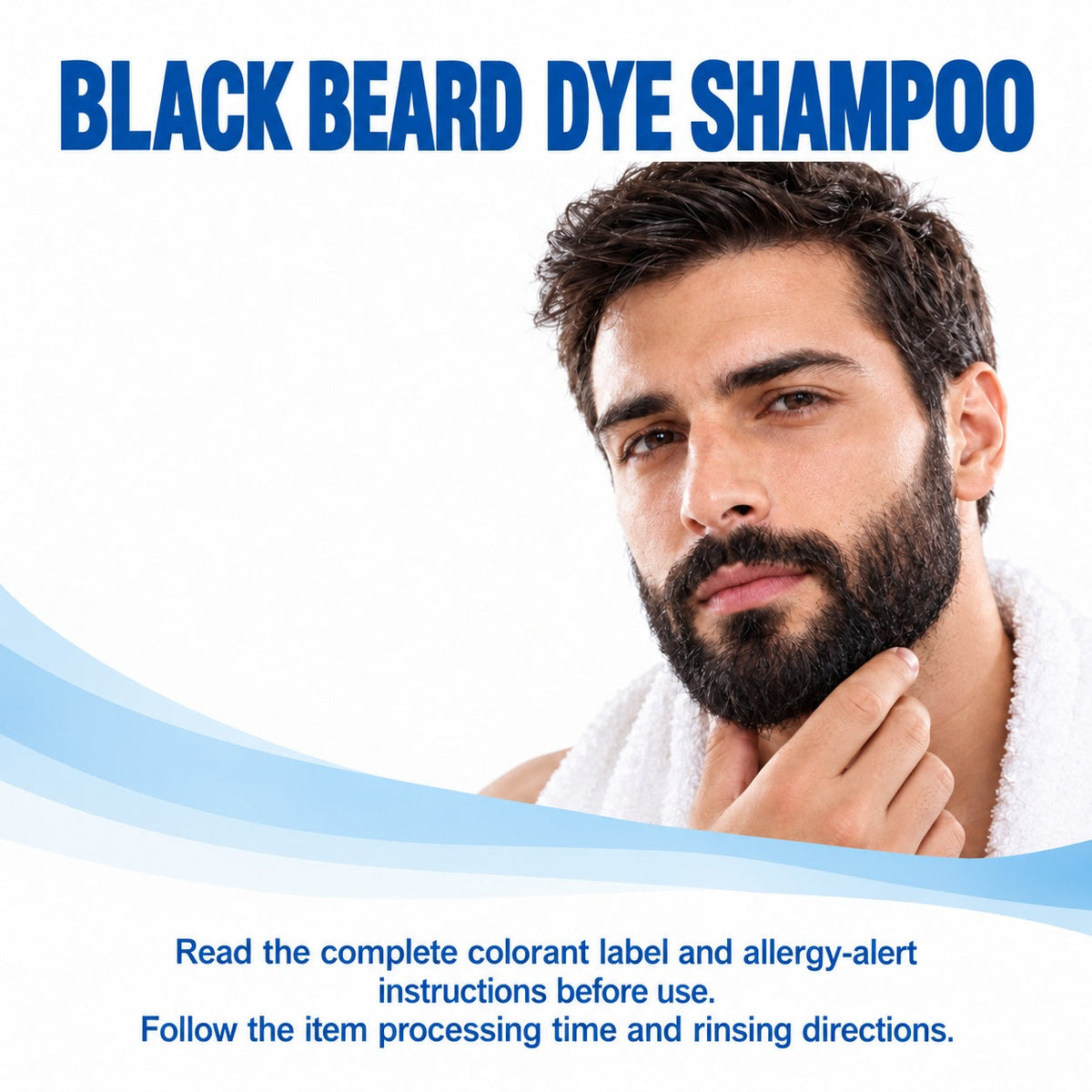 EAST MOON Black Beard Dye Shampoo — product and grooming presentation