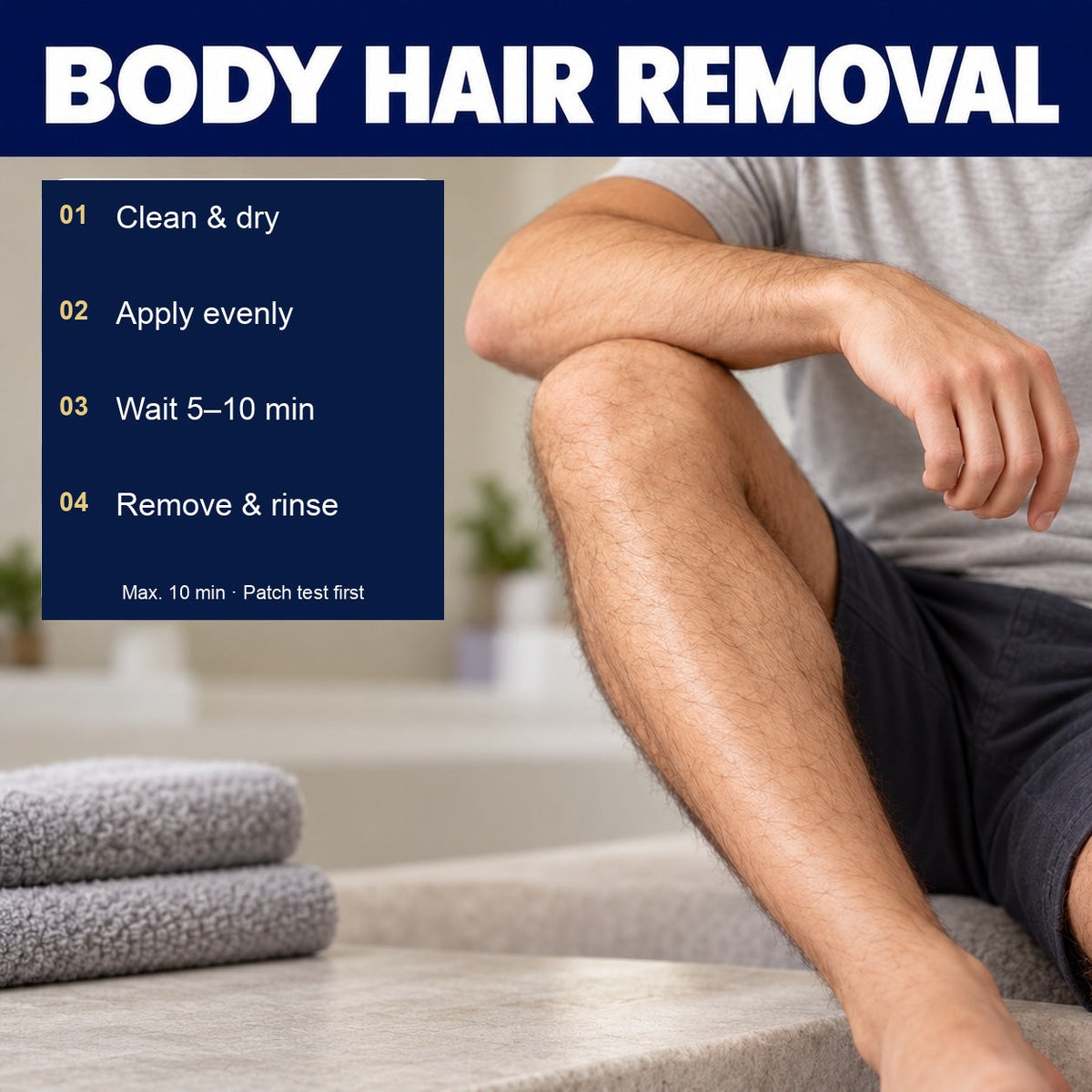 EAST MOON Hair Removal Cream 60 mL — four-step body hair removal routine