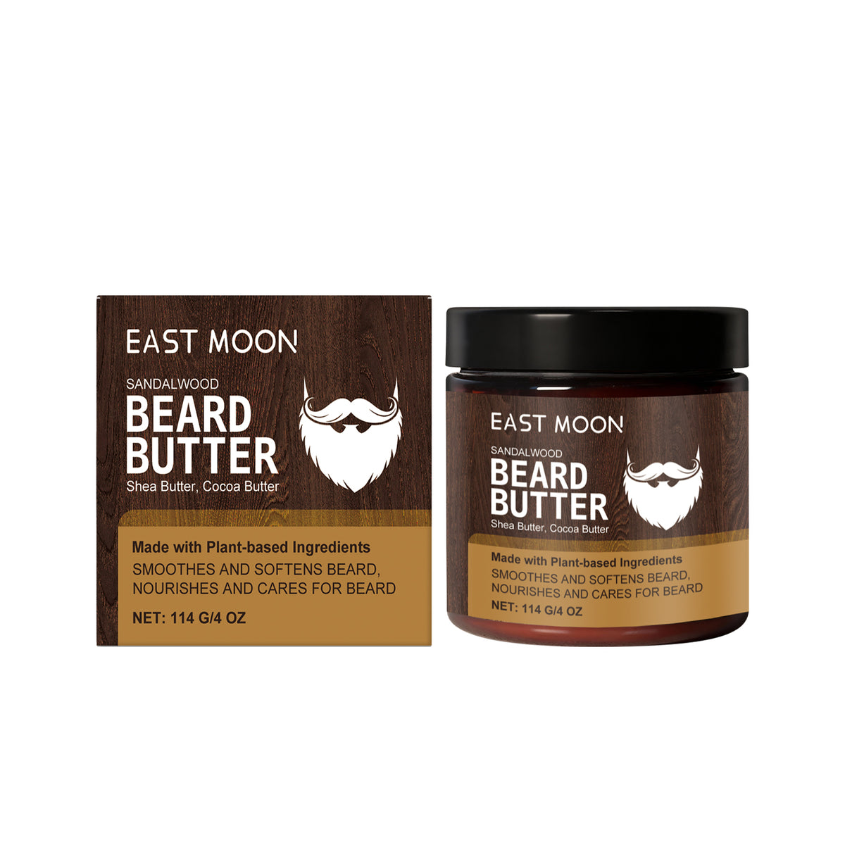 EAST MOON Sandalwood Beard Butter for Men — ingredient panel