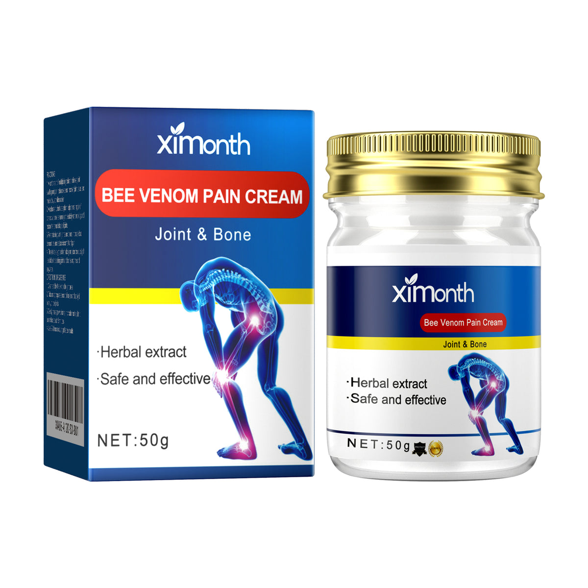 Ximonth Bee Venom Joint Care Cream Relieves Pain And Soreness In The Lumbar Vertebrae, Knees, Tendons And Bones. Joint Care Cream