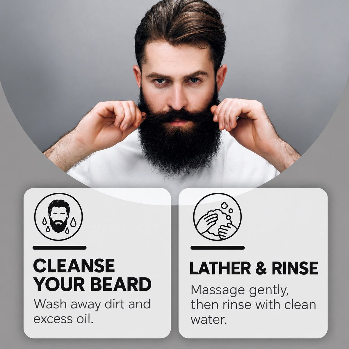 EAST MOON Beard Wash with Argan & Jojoba — beard cleansing without ingrown-hair claims