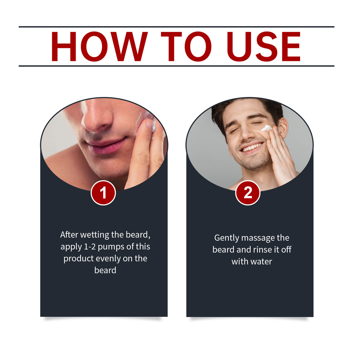 EAST MOON Foaming Beard Wash — step-by-step application guide