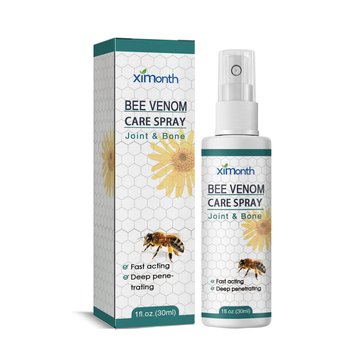 Ximonth Bee Venom Joint Spray, Relieves Hands Legs Bones Knees Lumbar Vertebra Sedentary Joint Pain Body Care Spray