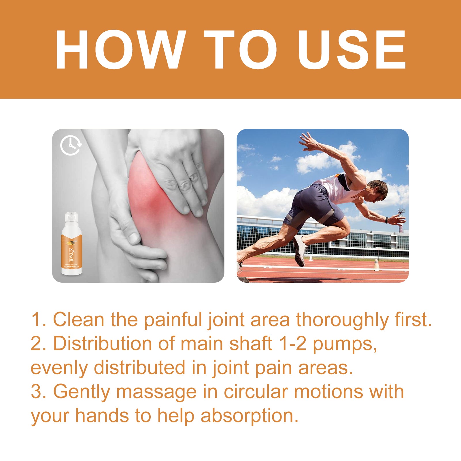Ximonth Bee Venom Joint Repair Spray Relieves Lumbar Knee Joint Pain Discomfort Physical Health Care