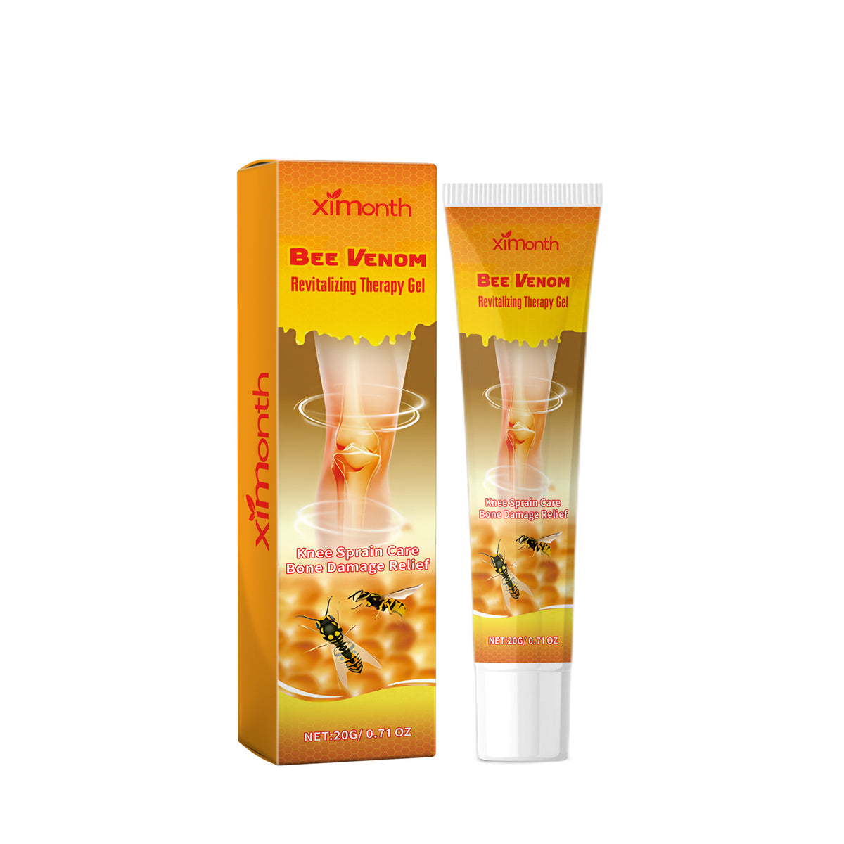 Ximonth Bee Venom Revitalizing Therapy Gel, Massage Gentle Gel For Knee And Foot Joint Soreness