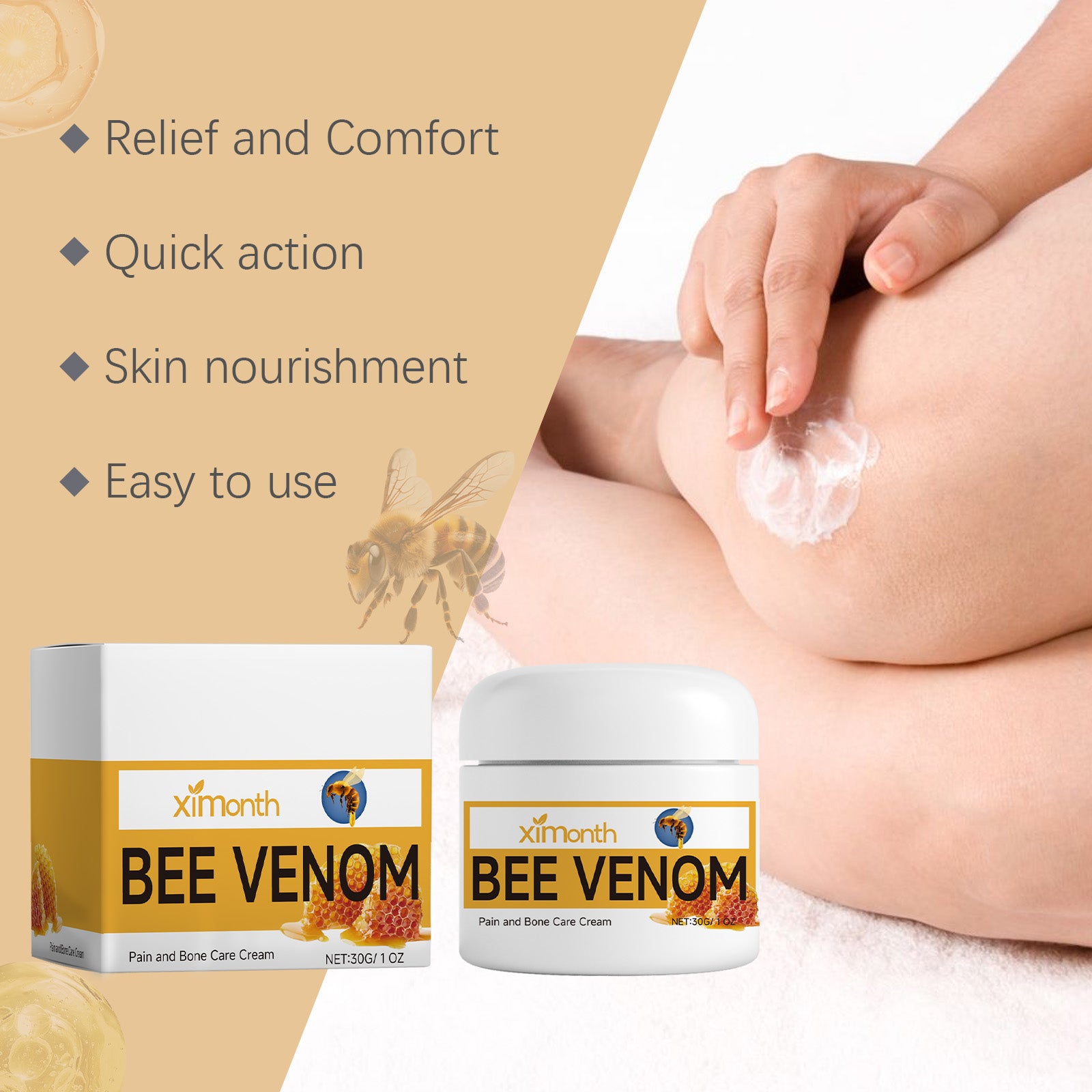 Ximonth Bee Venom Joint Relief Cream For Knee Joints, Muscle Fatigue, Bone Pain And Joint Care Cream